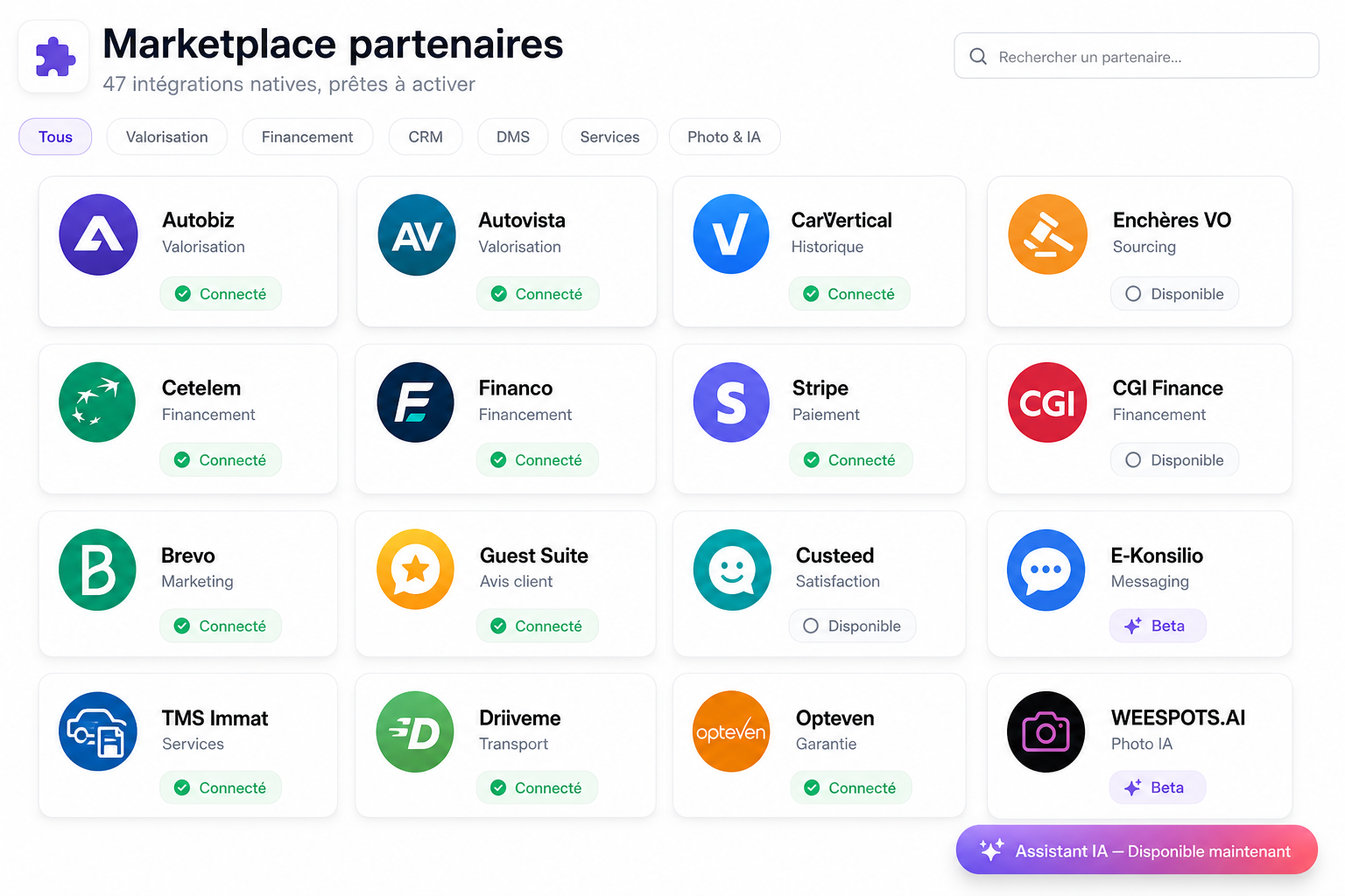 API financement et paiement