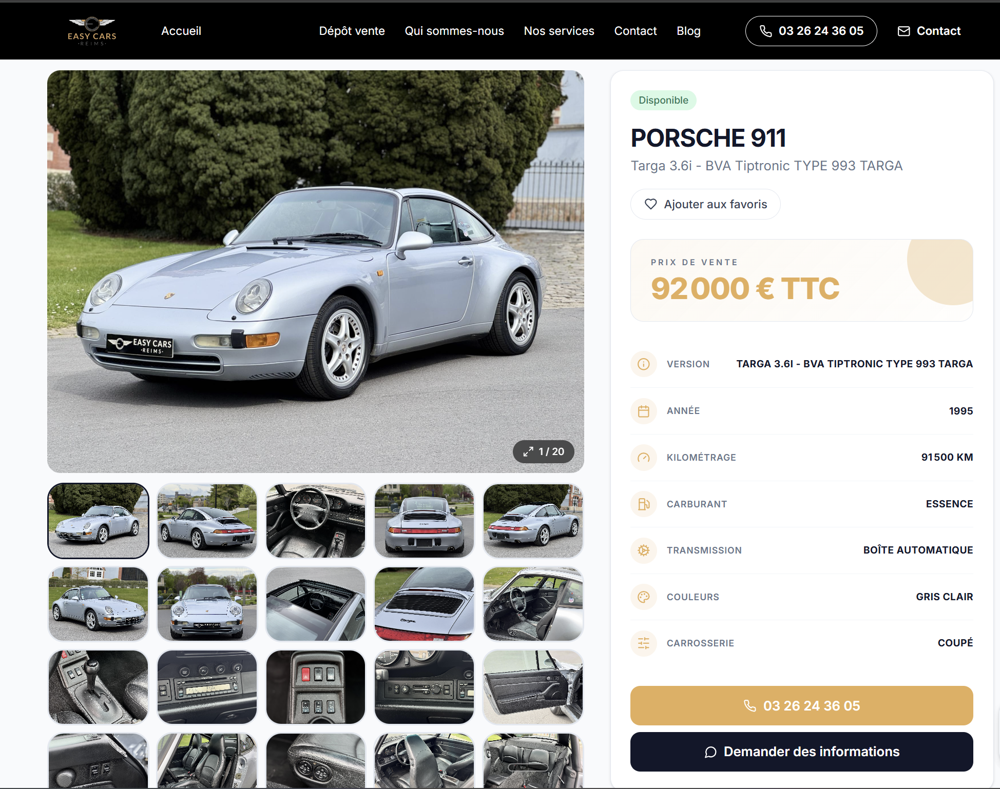 Site internet concessionnaire automobile WeeSpots Web Studio